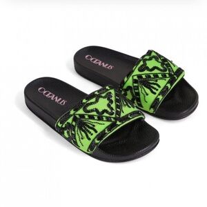 Oceanus
Lime Green Sequin Slip-On Sandals